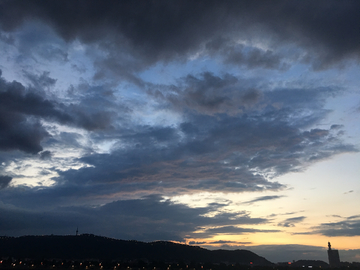 天空 晚霞 江景 蓝天白云