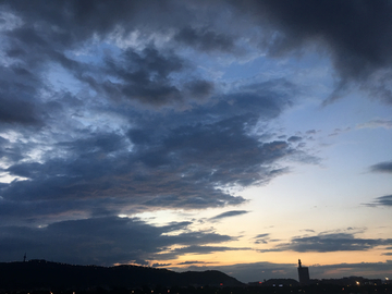 天空 晚霞 江景 蓝天白云