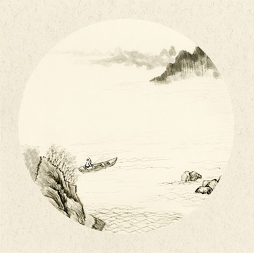 垂釣意境國(guó)畫(huà)