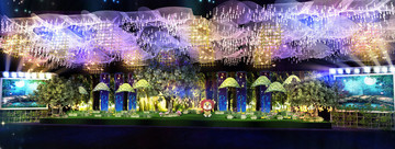 3D森系梦幻婚礼舞台设计效果图