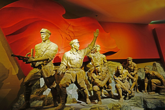 红军战斗冲锋雕塑