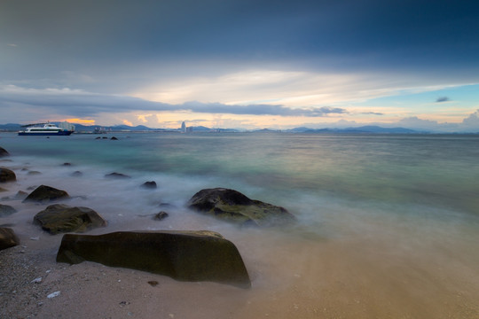 海景慢门素材