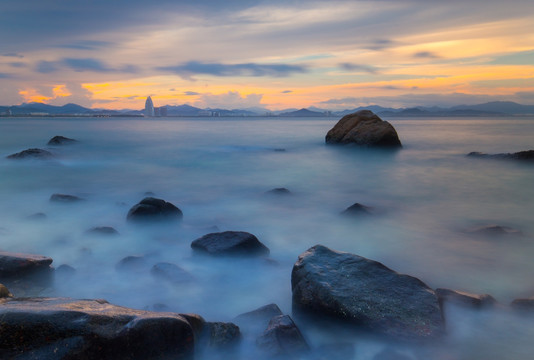 海景慢门素材