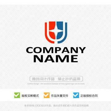 U字母 美国元素 星光LOGO