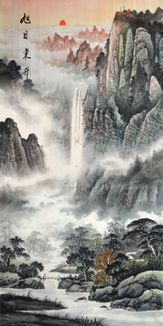 豎幅山水畫