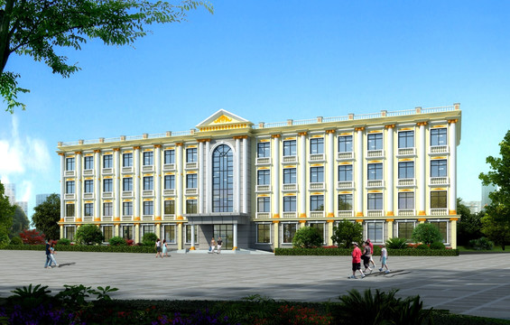 四層歐式辦公樓效果圖