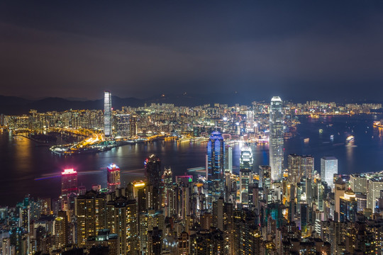 香港太平山顶的夜景