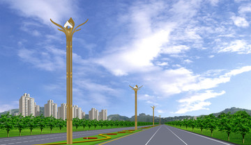 路燈 蓮花燈效果圖