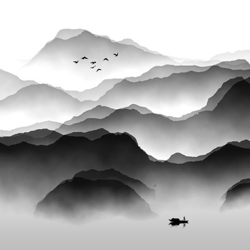 水墨畫 水墨山水