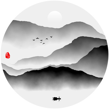 抽象意境水墨畫