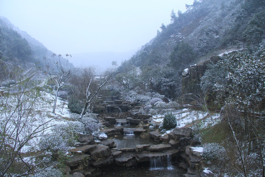 长沙梅溪湖桃花岭雪景