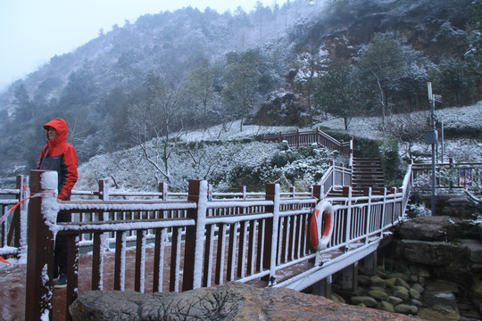 长沙梅溪湖桃花岭雪景