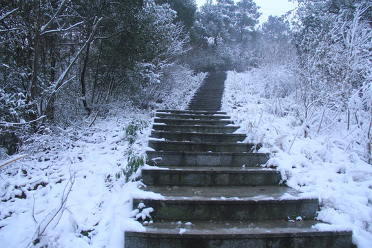 长沙梅溪湖桃花岭雪景