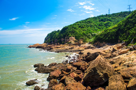 礁石 岛礁 海岸线 石头