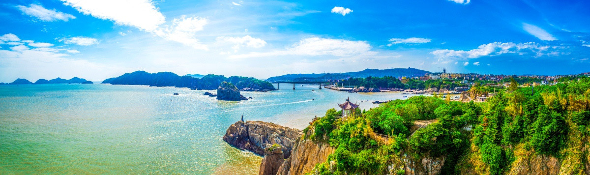 洞头半屏山全景 海边风光 岛礁