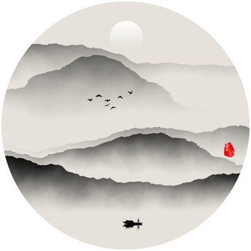 抽象水墨畫