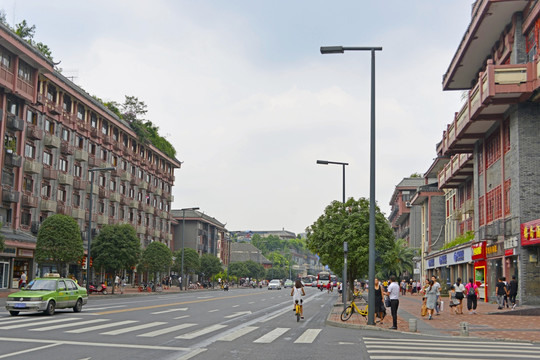 成都武侯祠大街 街道街景