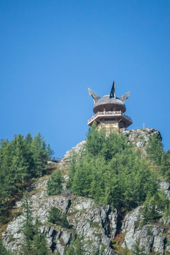 喀纳斯湖观鱼台特写