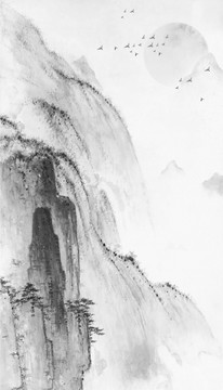 水墨山水裝飾畫