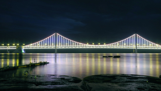 星海湾大桥灯光夜景