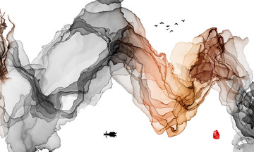 新中式抽象意境水墨画
