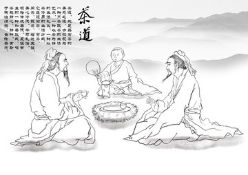 茶插畫線稿