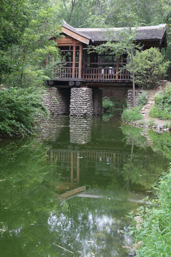 池塘上的木楼台