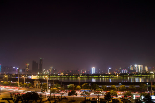 长沙湘江风光带夜景