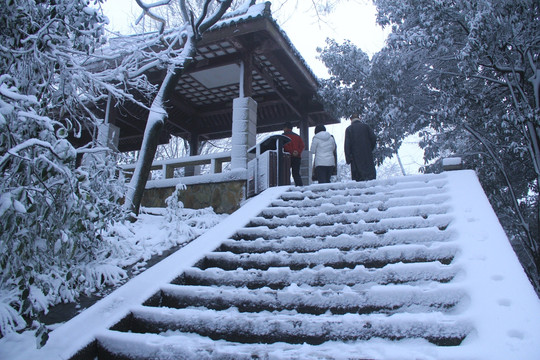 岳麓山冬天雪景