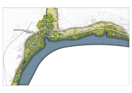 滨河景观规划平面图彩平
