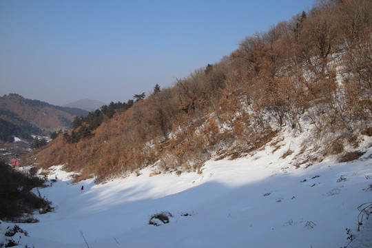 东北农村山区雪景