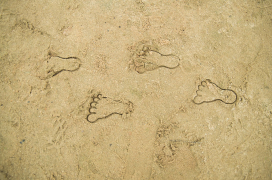沙滩脚印