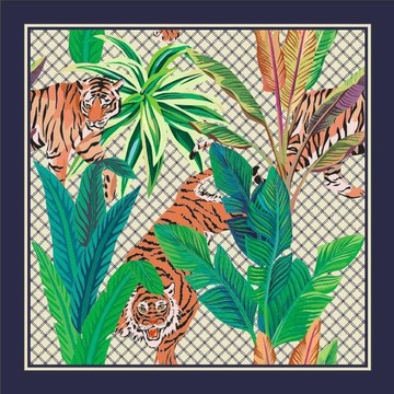 动物印花丝巾图案设计