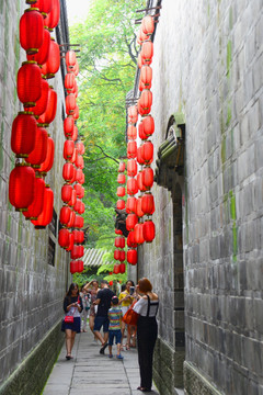 成都锦里古街 小巷夹道