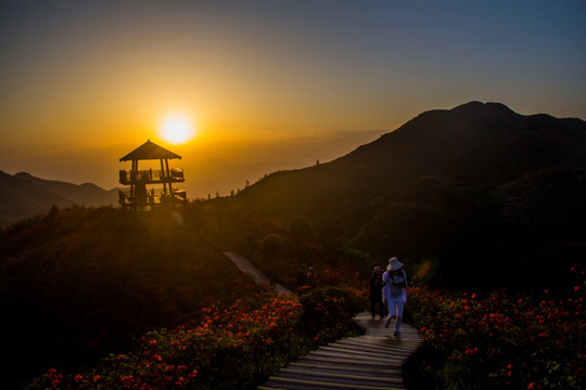 大围山杜日落夕阳