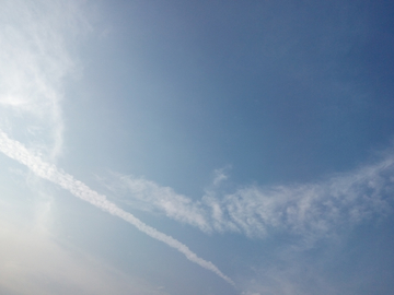 蓝天白云飞机线