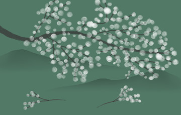 抽象花鳥壁畫