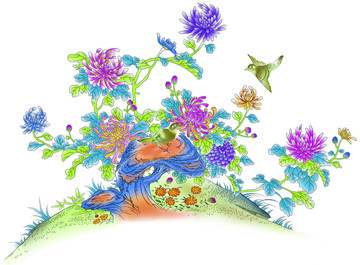 花鳥 菊花
