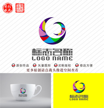 CG字母GC标志炫月亮logo