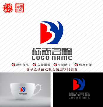 BY字母YB标志飞鸟logo