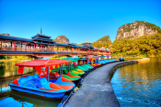 柳州 龙潭 龙潭风雨桥 HDR