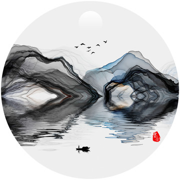 水墨山水 裝飾畫
