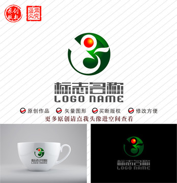 J字母运动舞蹈音符logo