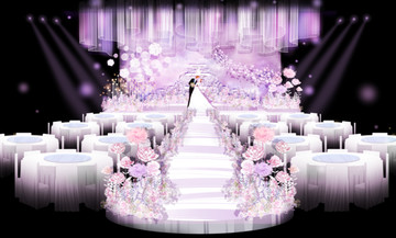 粉紫色婚礼仪式区