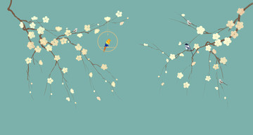 梅花花鳥壁畫