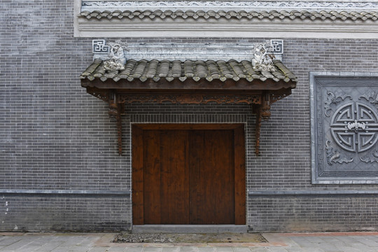 仿古中式木门窗 古建筑屋顶