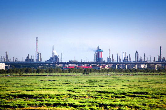 草原 湿地 化工厂 工厂 石油