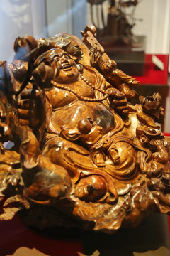 黄花梨木雕弥勒佛像