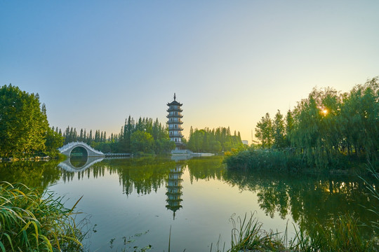 城市水景公园 邳州桃花岛公园