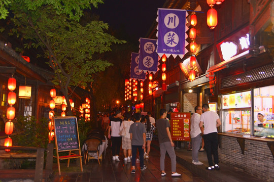 锦里古街 街景 夜景